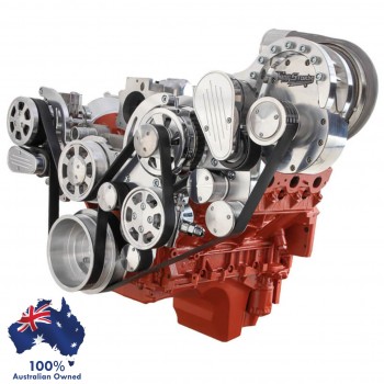 GM HOLDEN CHEVY LS 1,2,3 AND 6 ENGINE SERPENTINE KIT - AC AIR COMPRESSOR, ALTERNATOR & POWER STEERING FOR TORQSTORM SUPERCHARGER 